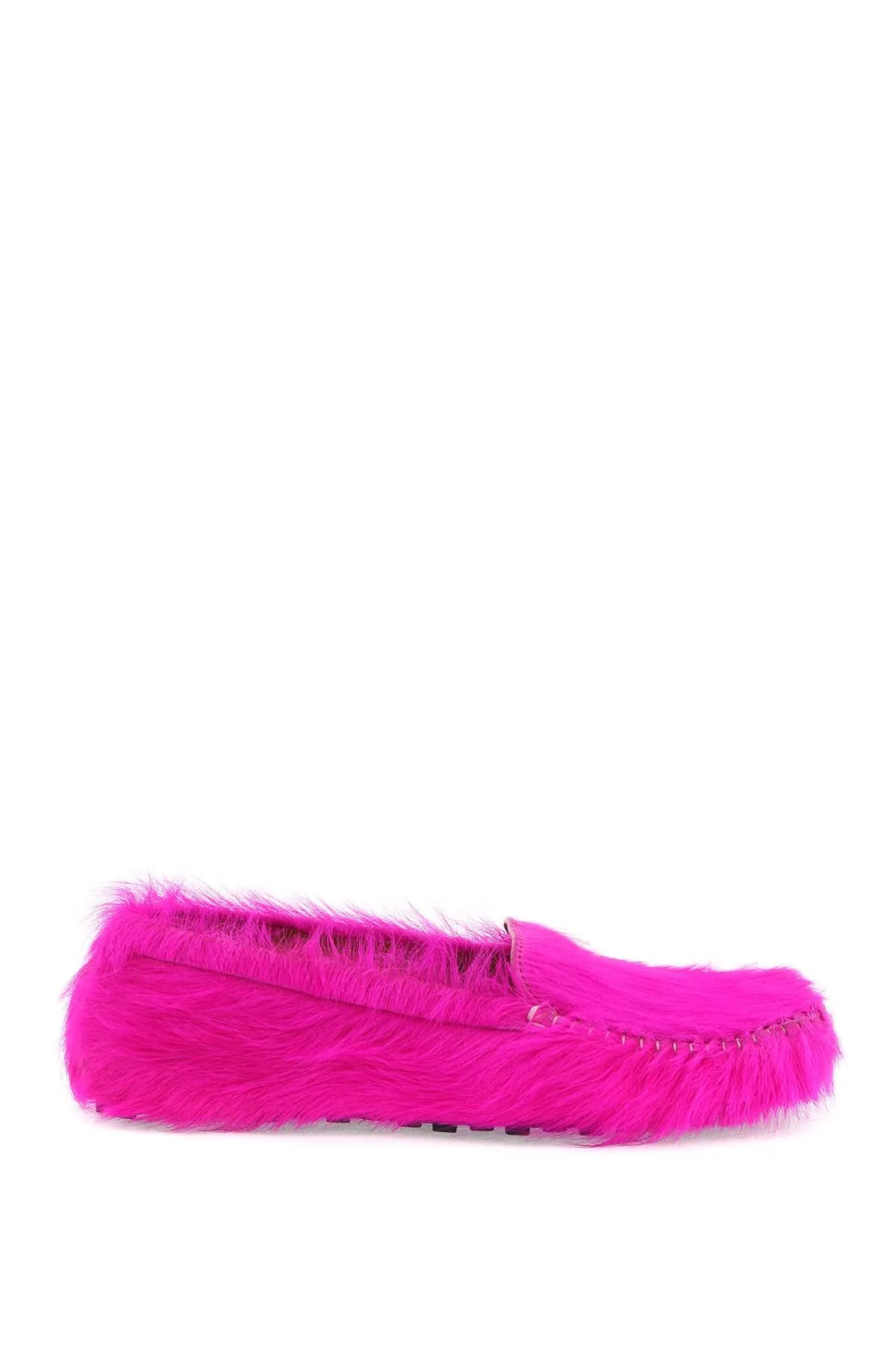 LONG-HAIRED LEATHER MOCCASINS IN