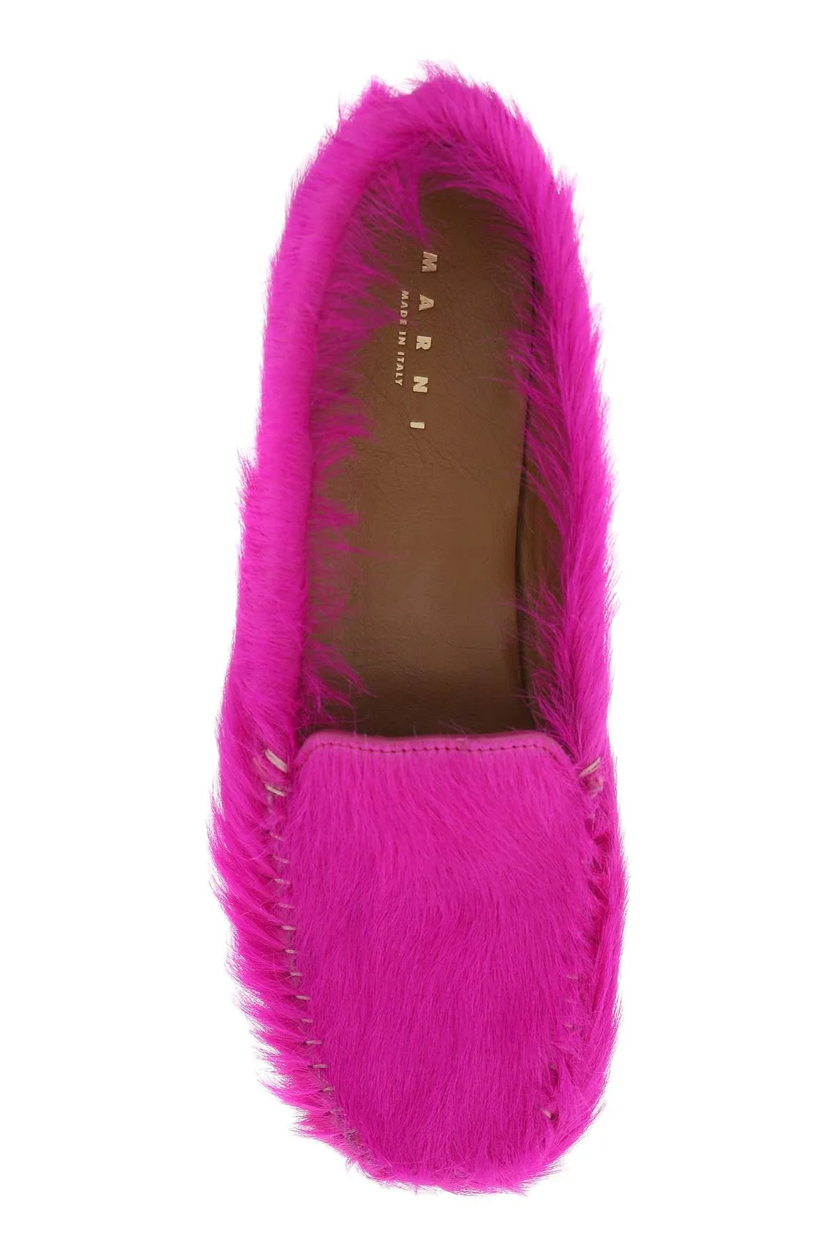 LONG-HAIRED LEATHER MOCCASINS IN