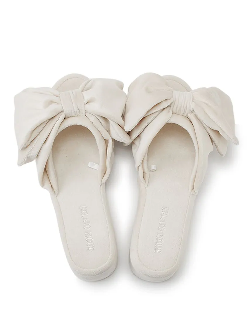 Luxury Velvet Bow Slip-On Shoes