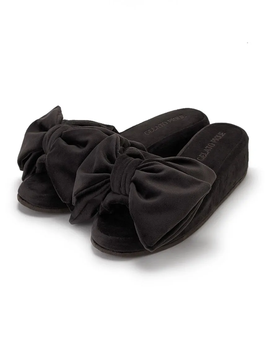 Luxury Velvet Bow Slip-On Shoes