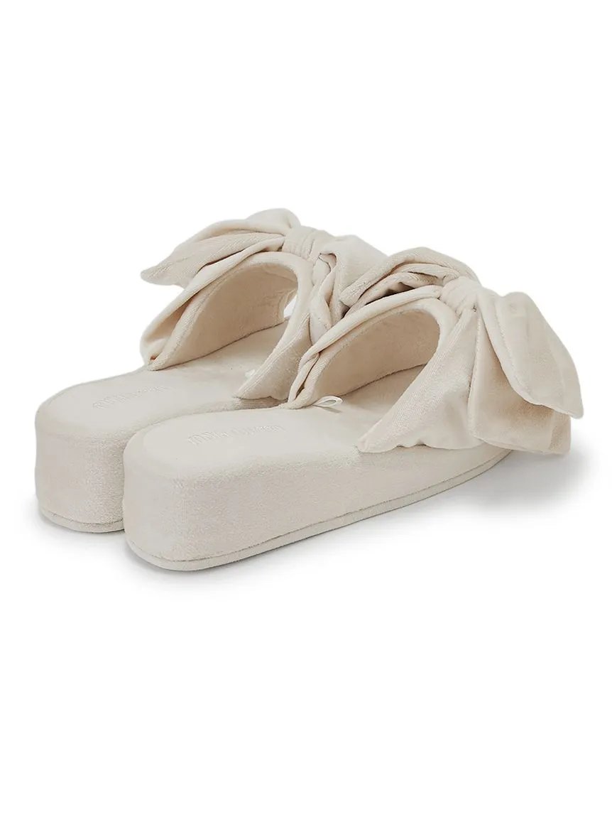 Luxury Velvet Bow Slip-On Shoes