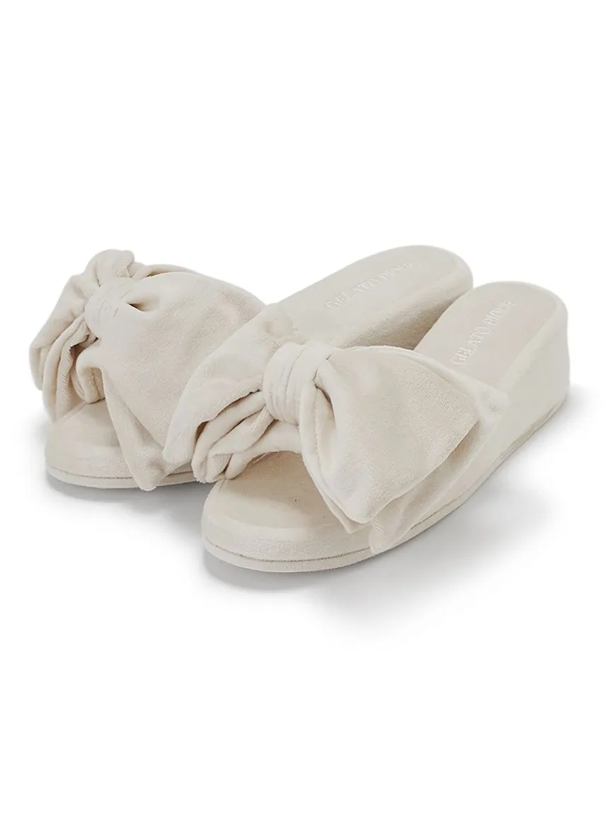 Luxury Velvet Bow Slip-On Shoes