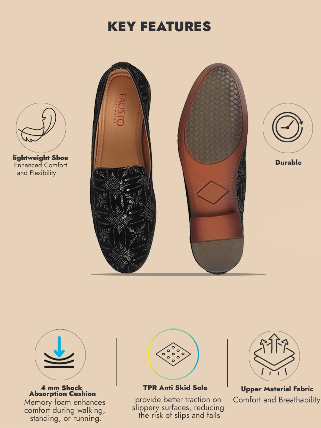 Men Black Ethnic Velvet Sequin Embroidered Slip On Juttis and Mojaris for Wedding|Party Slip-On|Traditional Kurtas Shoes|Prom Slip On Shoes