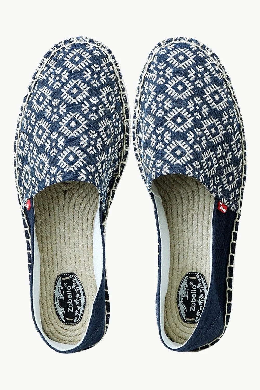 Men's Navy n' Oatmeal Ethnic Print Espadrilles