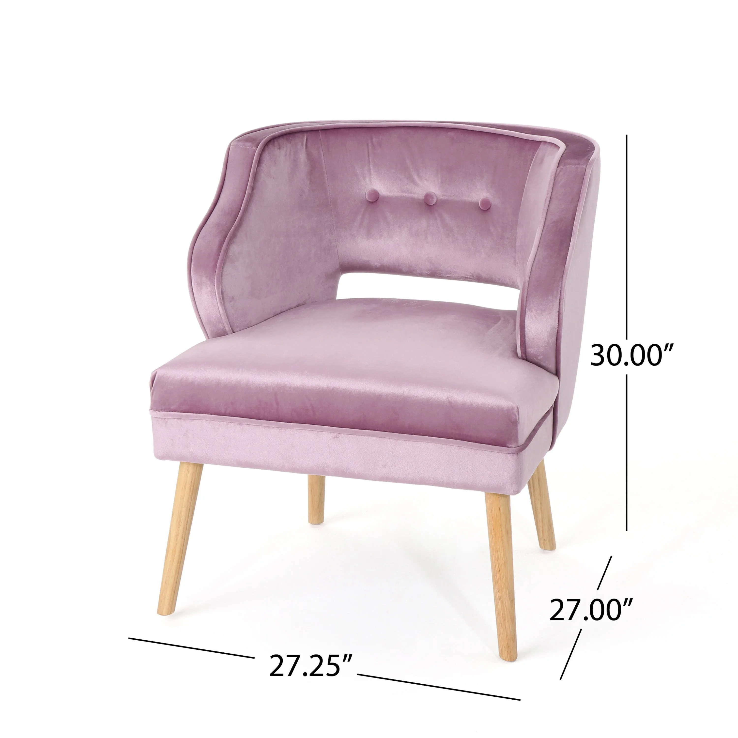 Michaela Mid Century Modern Velvet Accent Chair