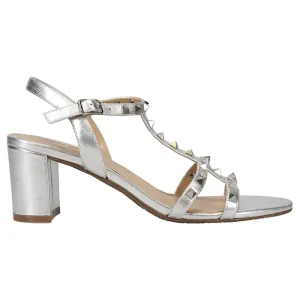 Midge Metallic Studded Wedding Block Heel Sandals