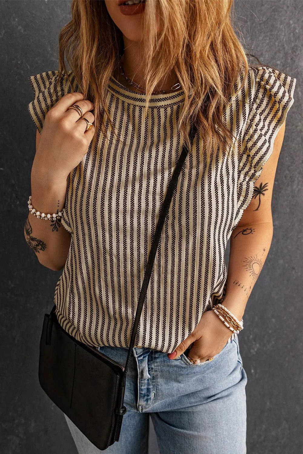 Miro Ruffle Stiped Top