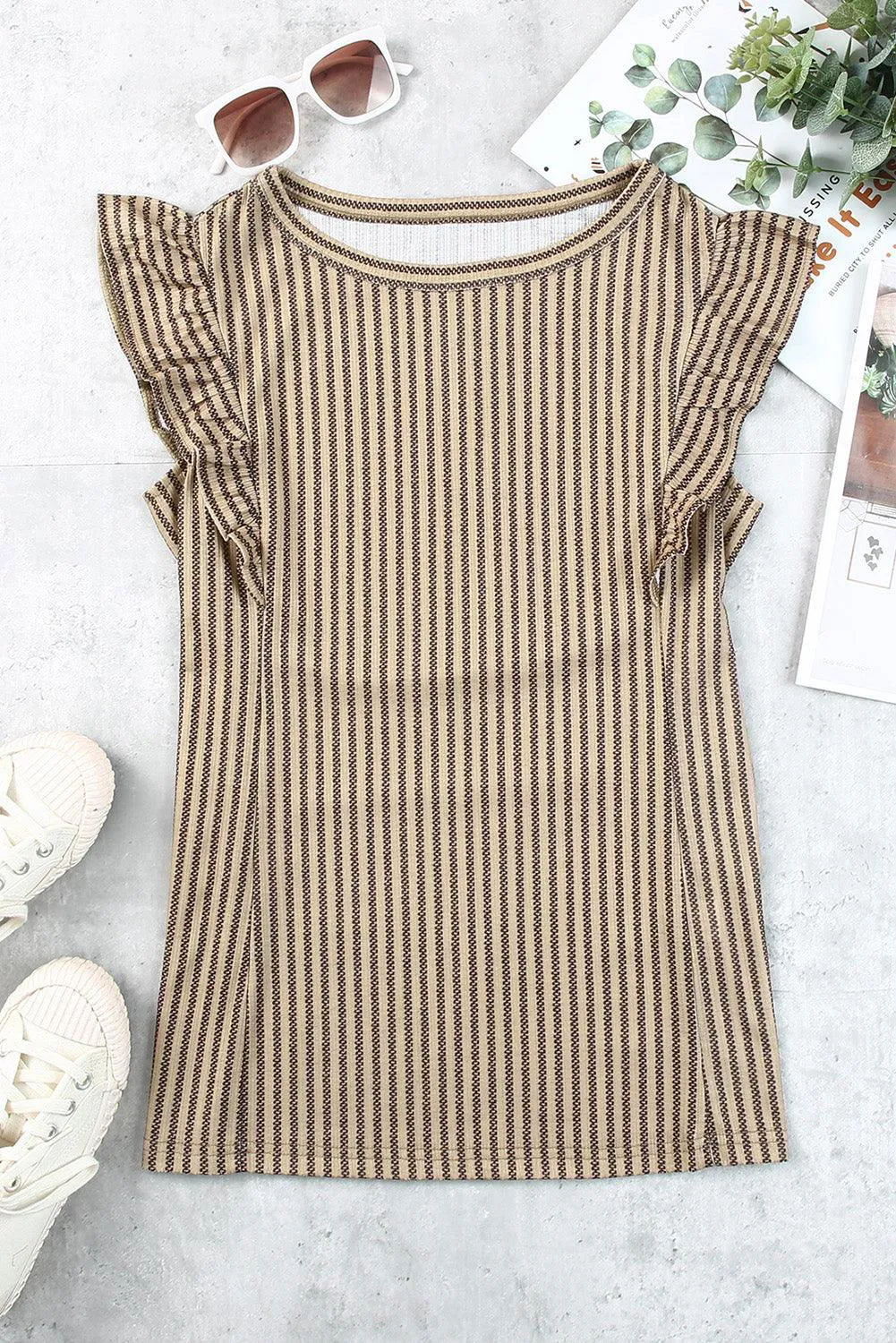 Miro Ruffle Stiped Top