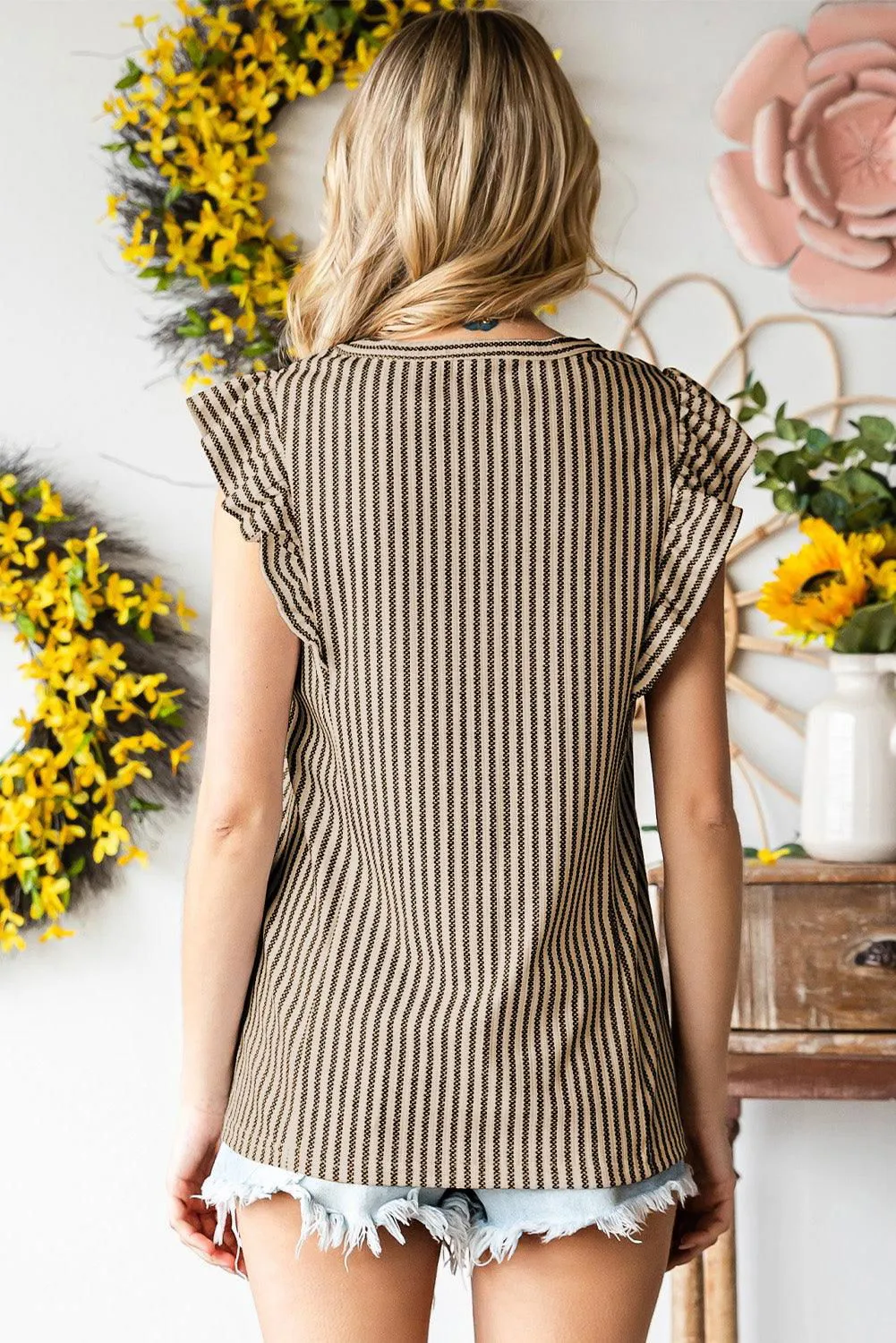 Miro Ruffle Stiped Top