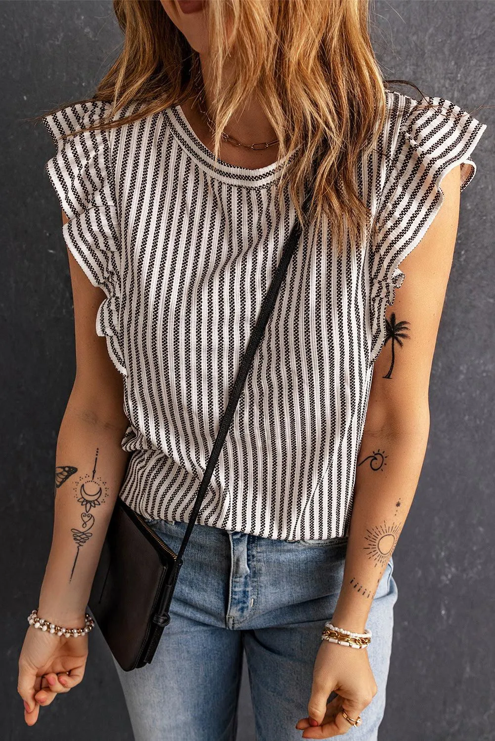 Miro Ruffle Stiped Top