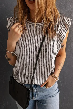 Miro Ruffle Stiped Top