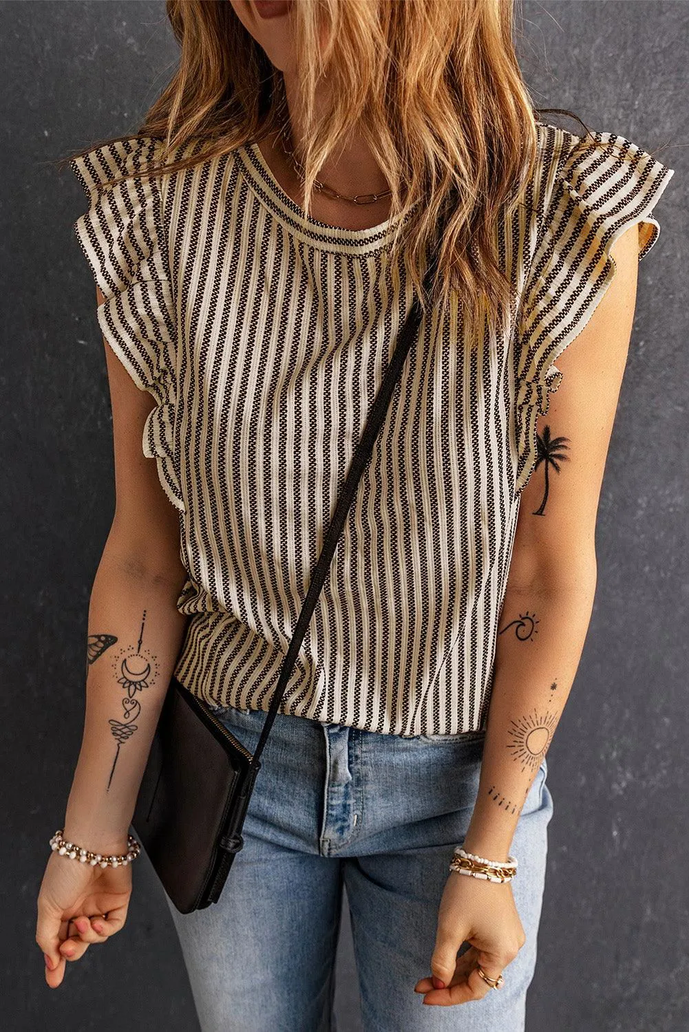 Miro Ruffle Stiped Top