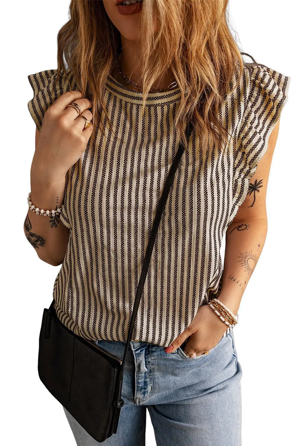 Miro Ruffle Stiped Top