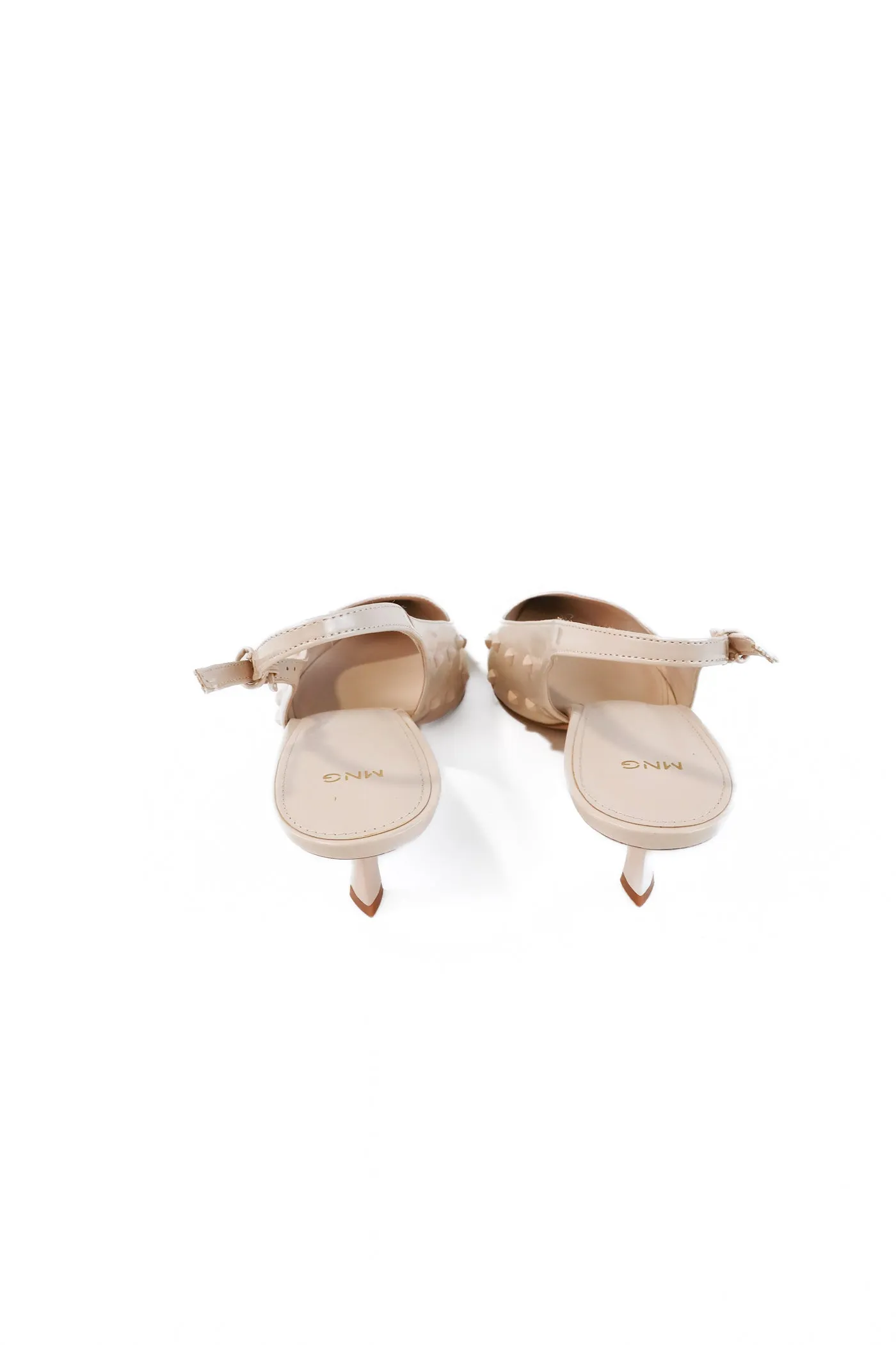 MNG cream studded kitten heels NWOT (41; retail $69.99)