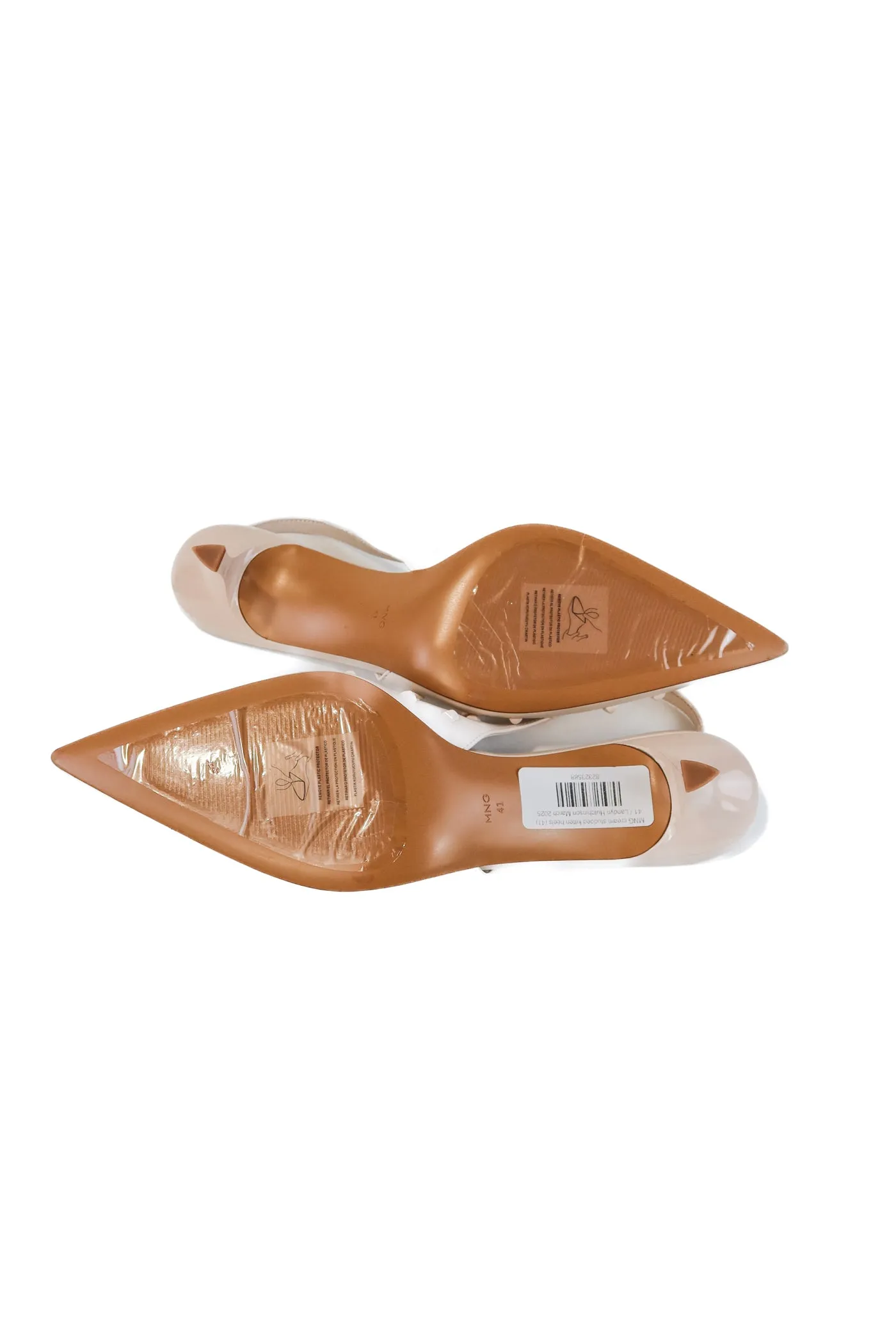 MNG cream studded kitten heels NWOT (41; retail $69.99)