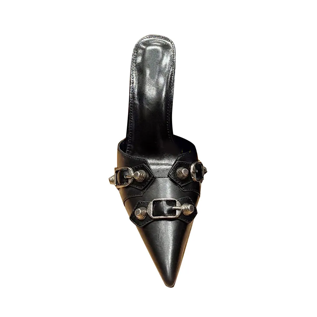 NAISA Studded Mules Sandals - 9cm