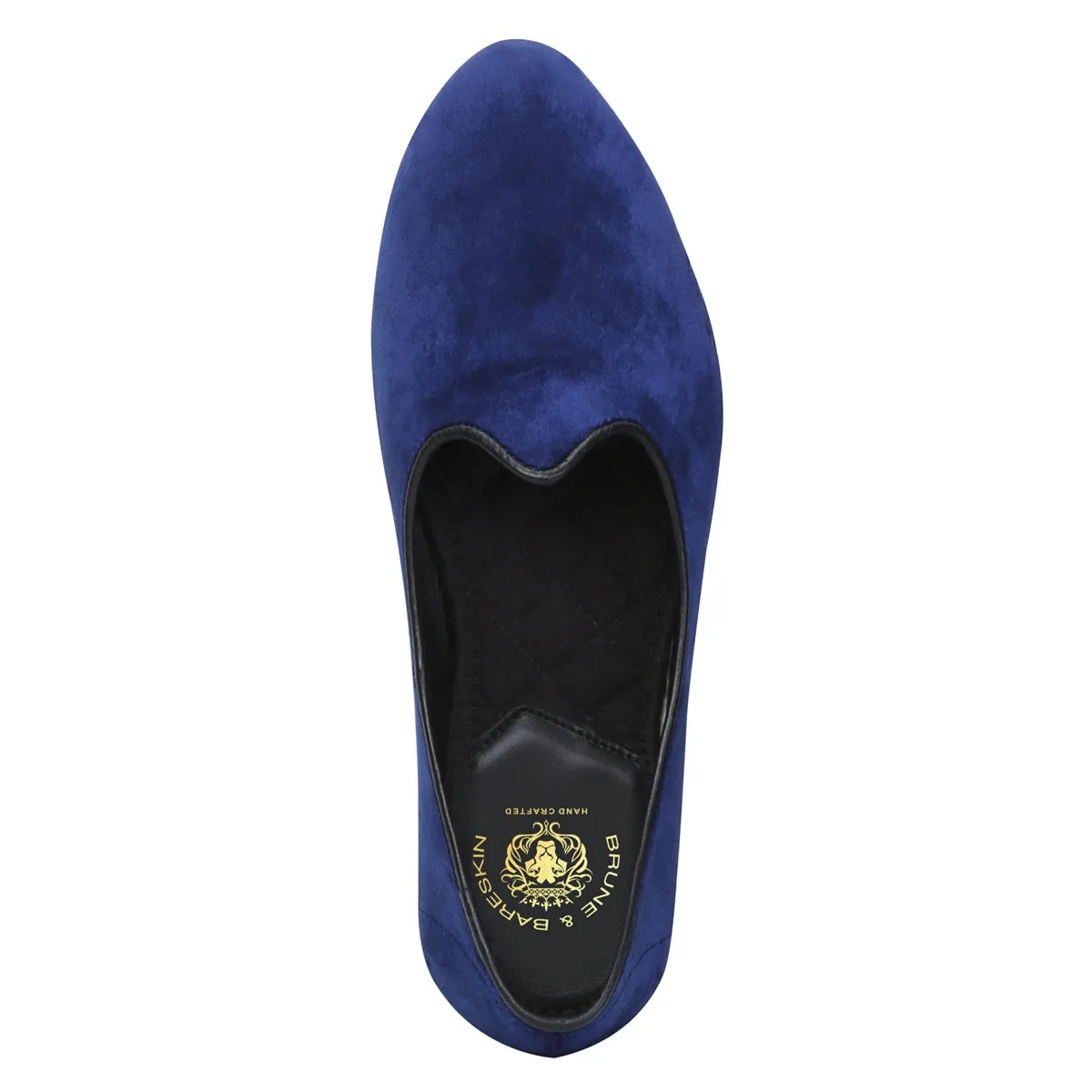 Navy Blue Italian Velvet Jalsa Jutti By Brune & Bareskin