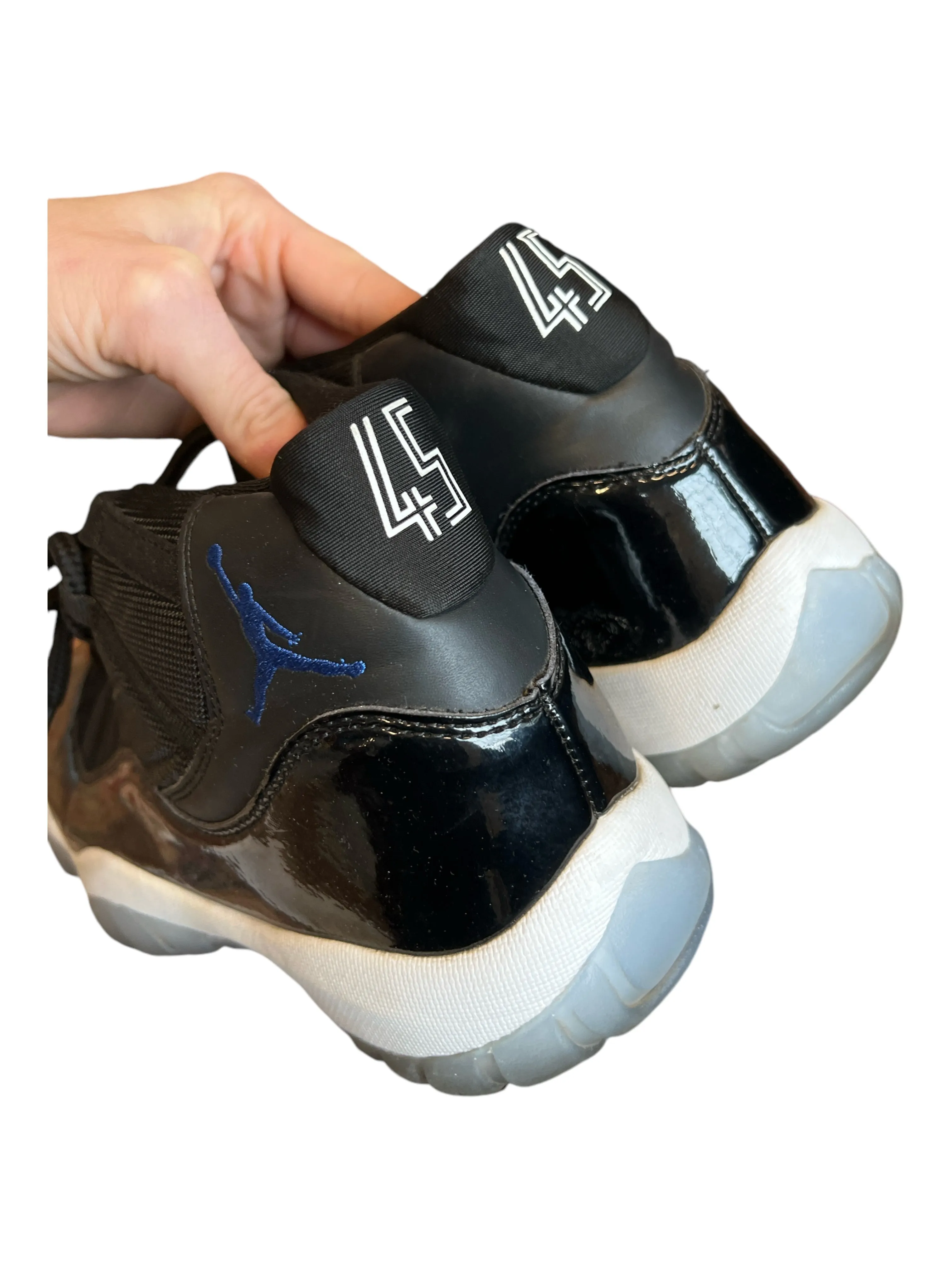 Nike Air Jordan Shoe Size 13 Black Patent Leather High Top Athletic Sneakers