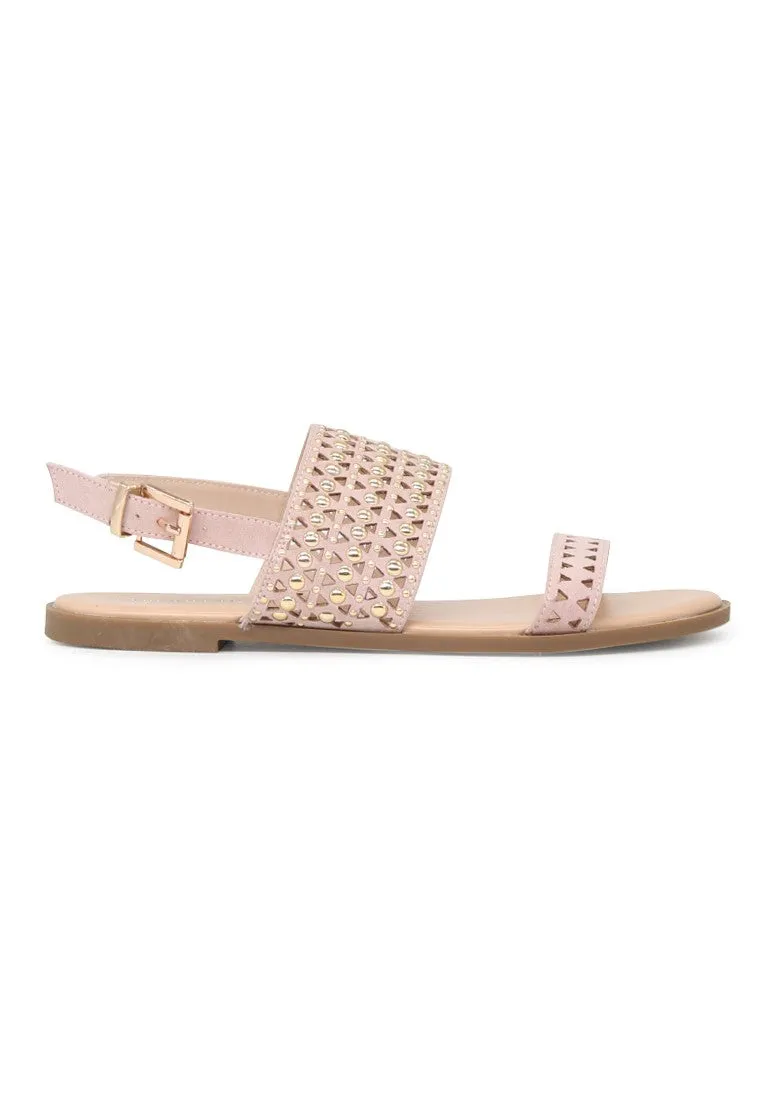 Nude Florence Studded Flat Sandals