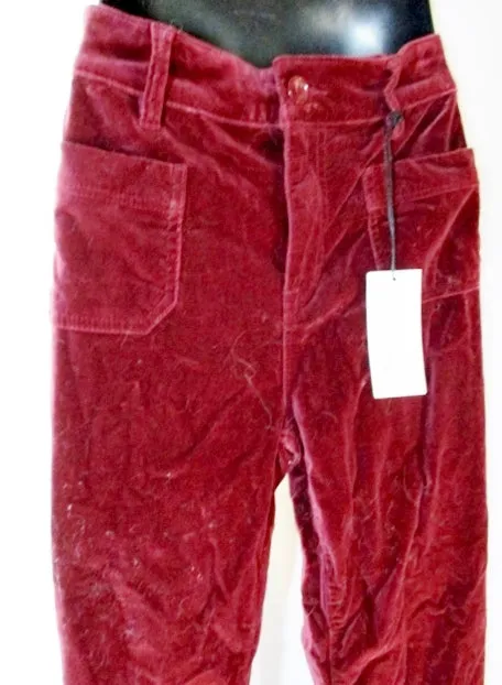 NWT MELISSA MCCARTHY SEVEN7 WINE VELVET FLARE PANTS 16 ZINFANDEL NEW