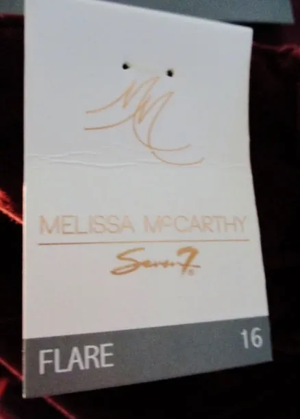NWT MELISSA MCCARTHY SEVEN7 WINE VELVET FLARE PANTS 16 ZINFANDEL NEW