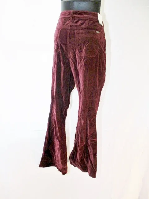 NWT MELISSA MCCARTHY SEVEN7 WINE VELVET FLARE PANTS 16 ZINFANDEL NEW
