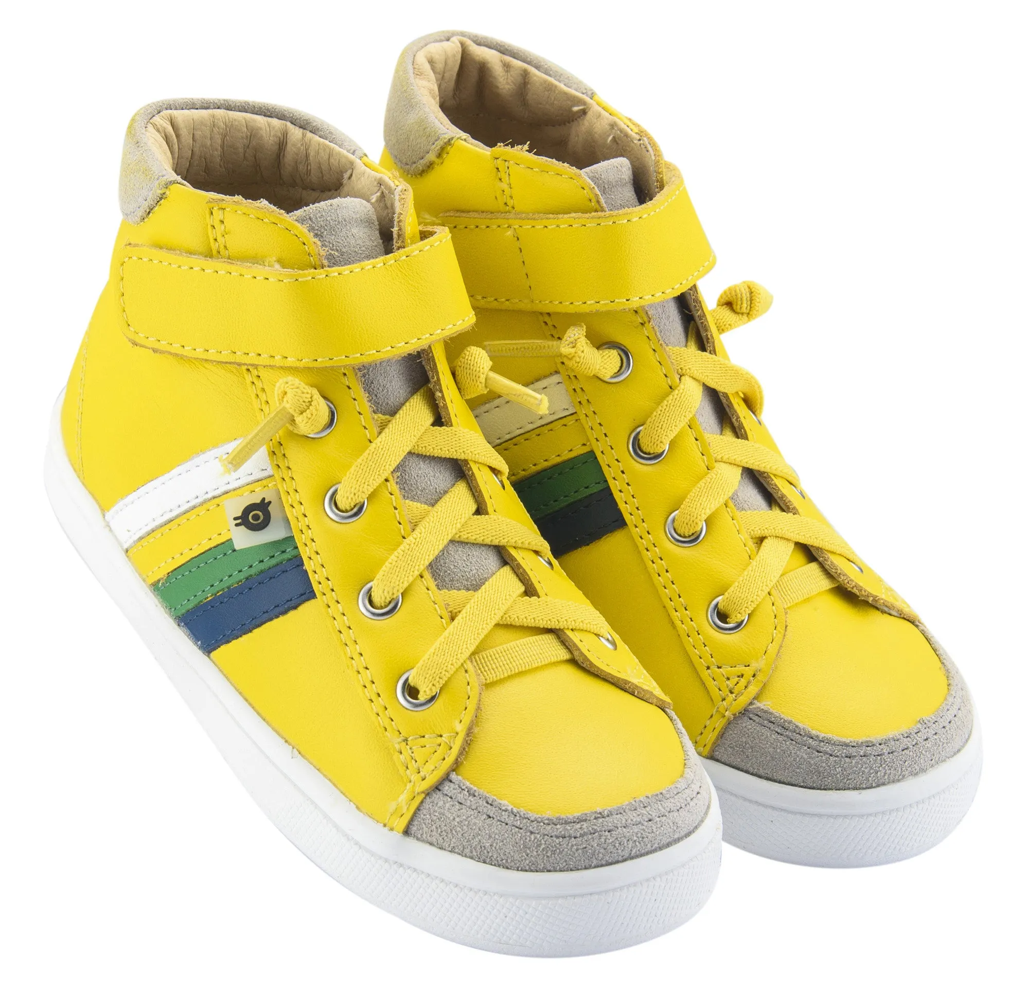 Old Soles Boy's and Girl's  High-Top-RB Leather Sneakers, Sunflower/Jeans