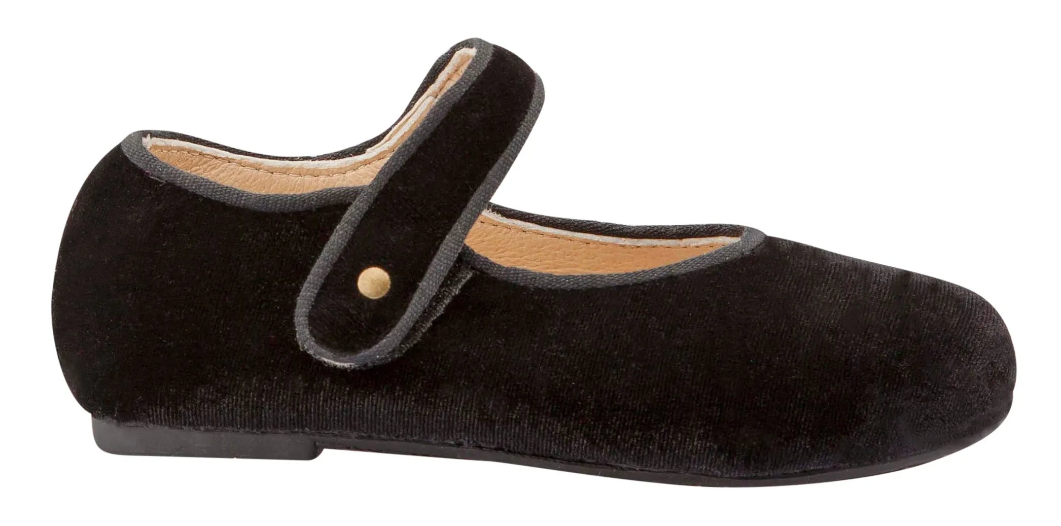 Old Soles Girl's 803 Lady Jane Flat Shoe - Black Velvet