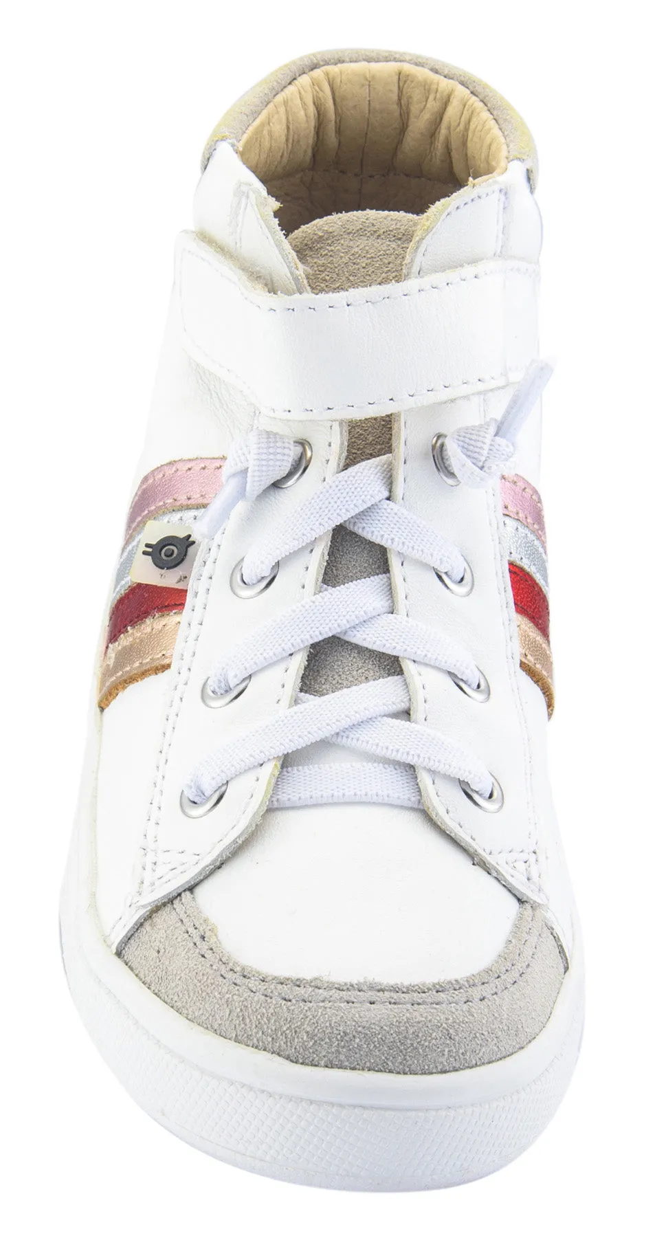 Old Soles Girl's High-Top-RB Leather Sneakers, Snow/Copper