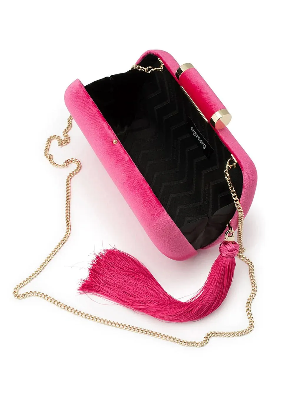 OLGA BERG MATILDA VELVET CLUTCH