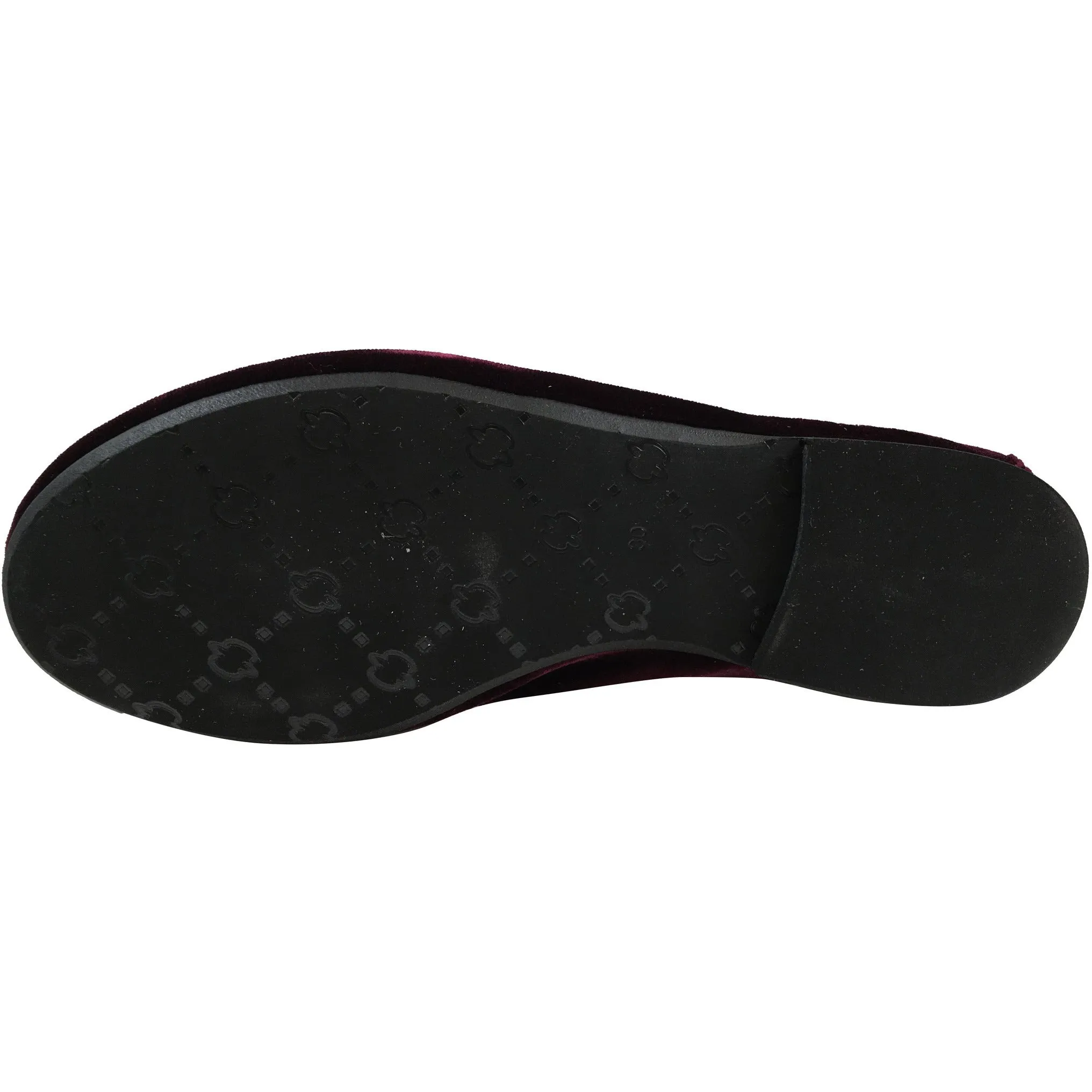 Papanatas by Eli Girl's Burgundy Velvet Mary Jane Snap Flats