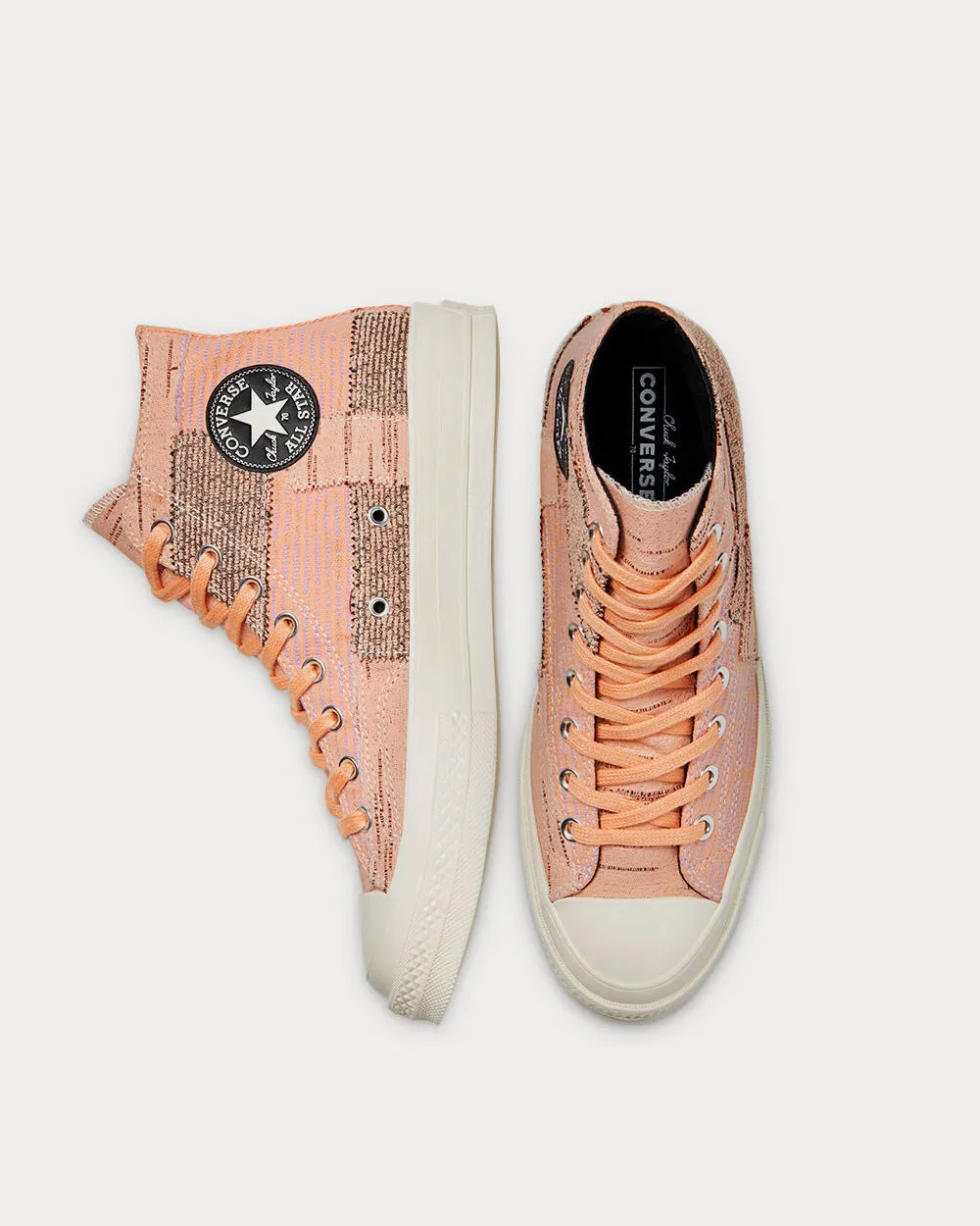 Patchwork Chuck 70 Peach / Sheer Lilac / Egret High Top Sneakers