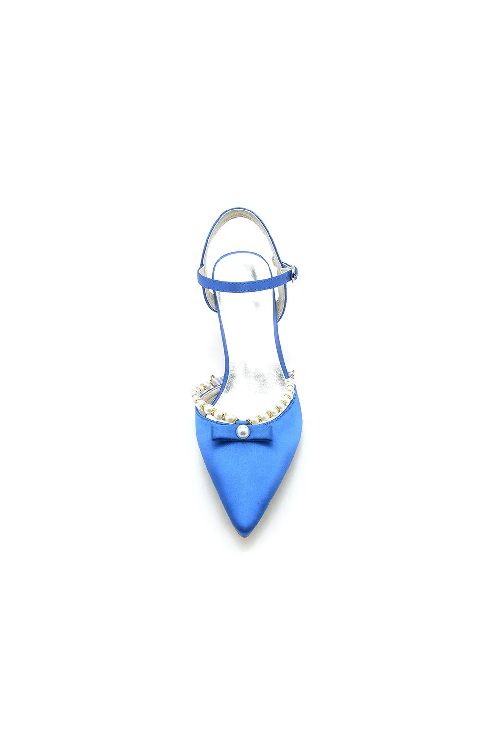 Pearl Satin Pointed Toe High Heels