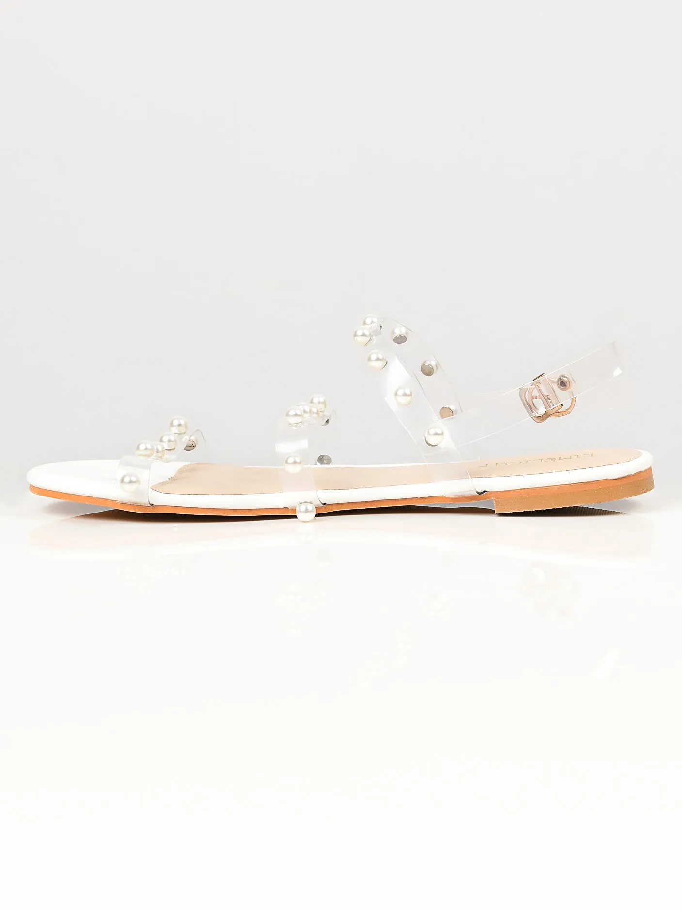 Pearl Studded Sandals - White