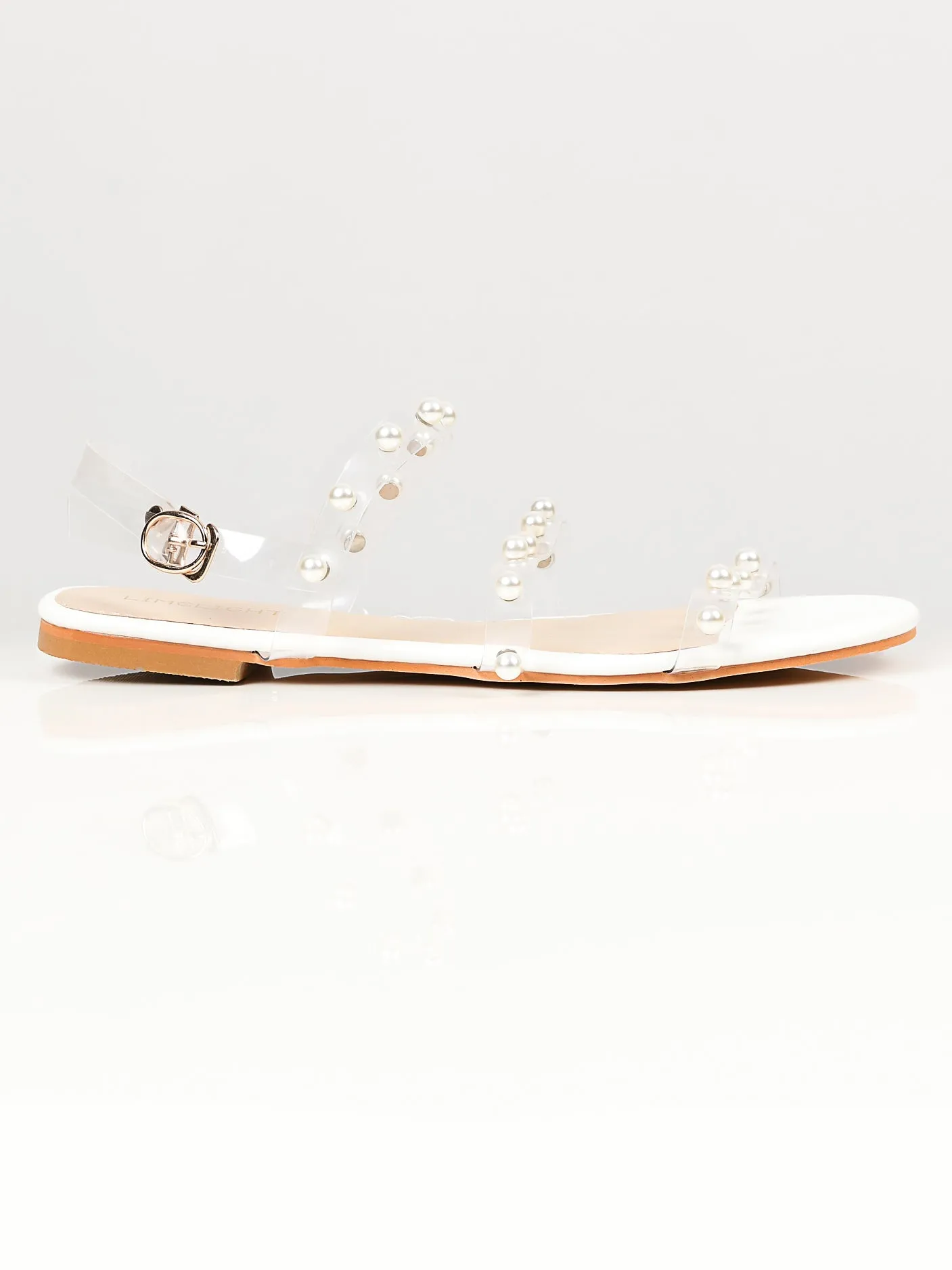 Pearl Studded Sandals - White