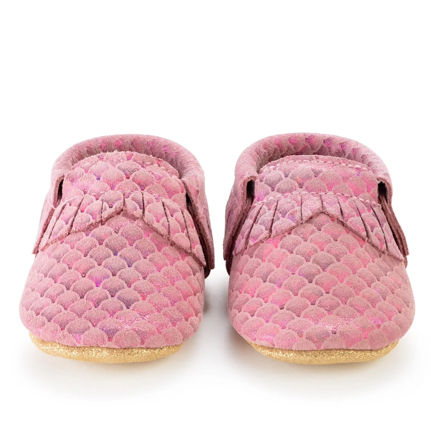 Pink Mermaid Baby Moccasins