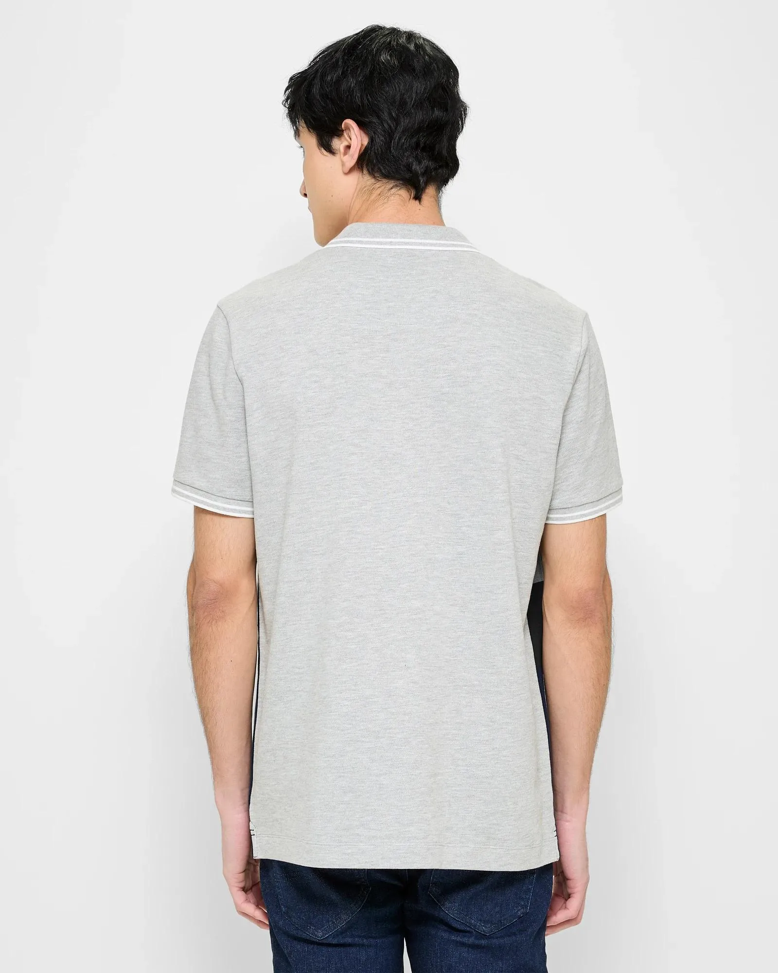 popular  Australian Cotton Blend Stripe Panel Polo Top