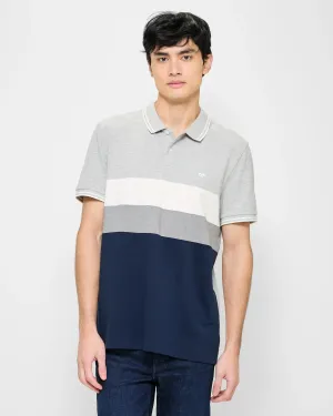 popular  Australian Cotton Blend Stripe Panel Polo Top