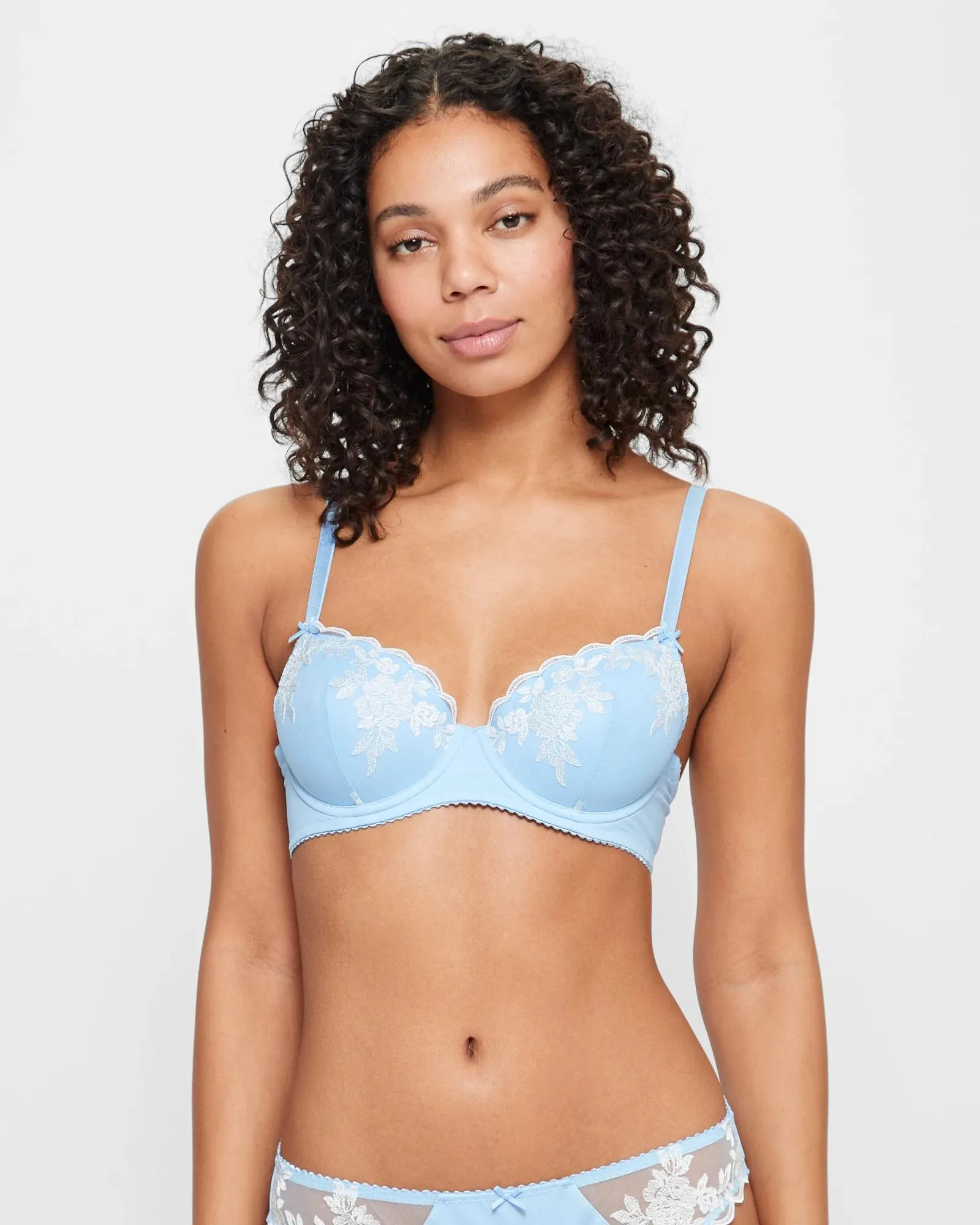 popular  Embroidered Balconette Bra