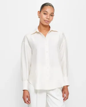 popular  Linen Blend Relaxed Shirt - Preview - Cloud Dancer