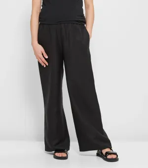 popular  Maternity European Linen Blend Shirred Waist Pants