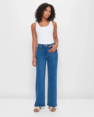 popular  Shape Your Body Super High Rise Full Length Wide Leg Denim Jeans - Imperial Blue