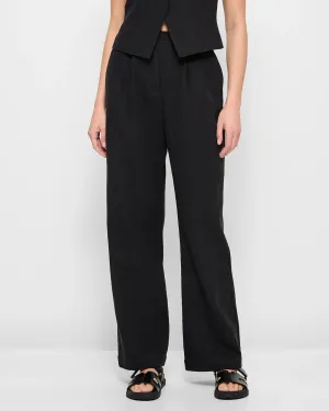 popular  Straight Pleat Front Pants - Lily Loves - Black