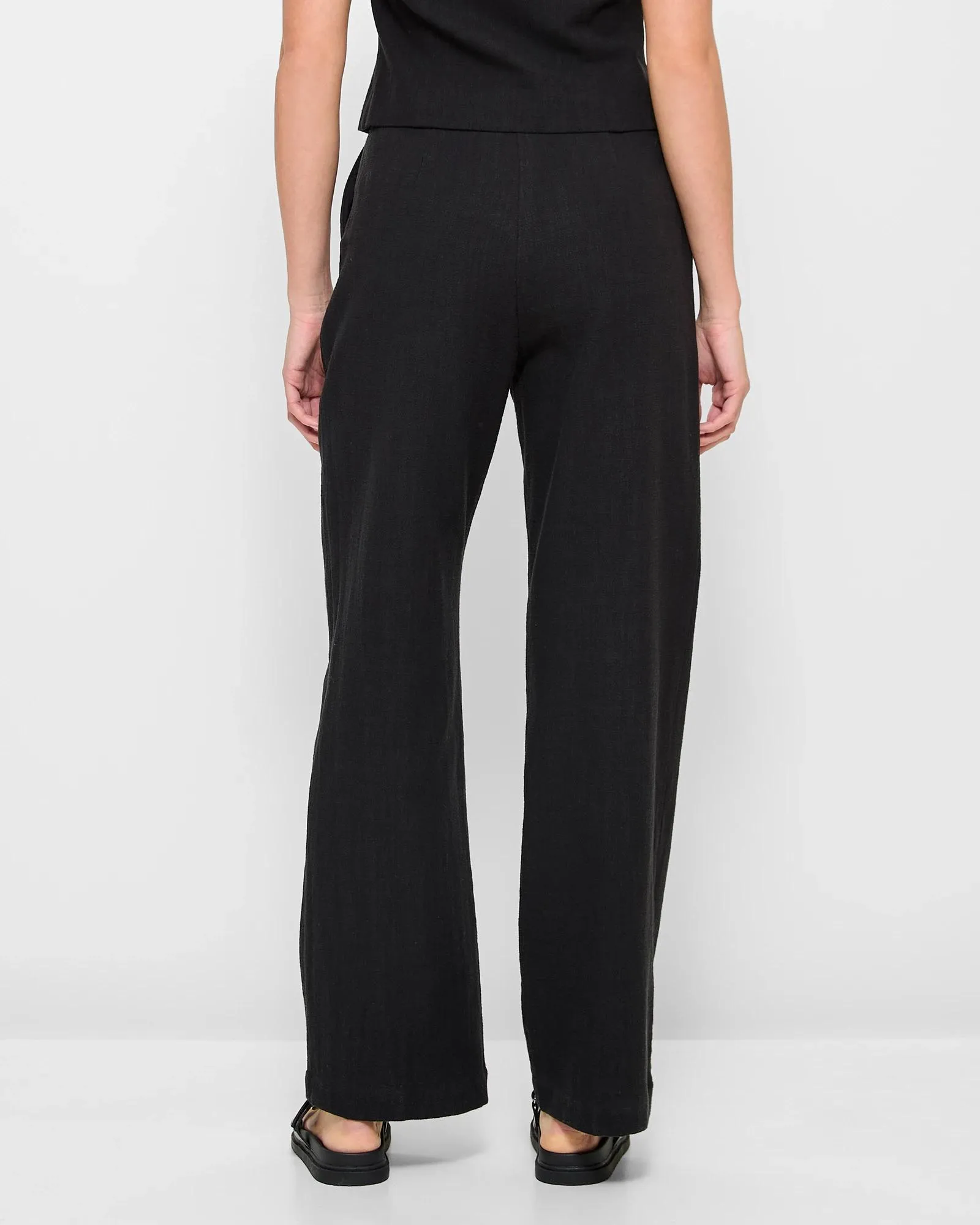 popular  Straight Pleat Front Pants - Lily Loves - Black