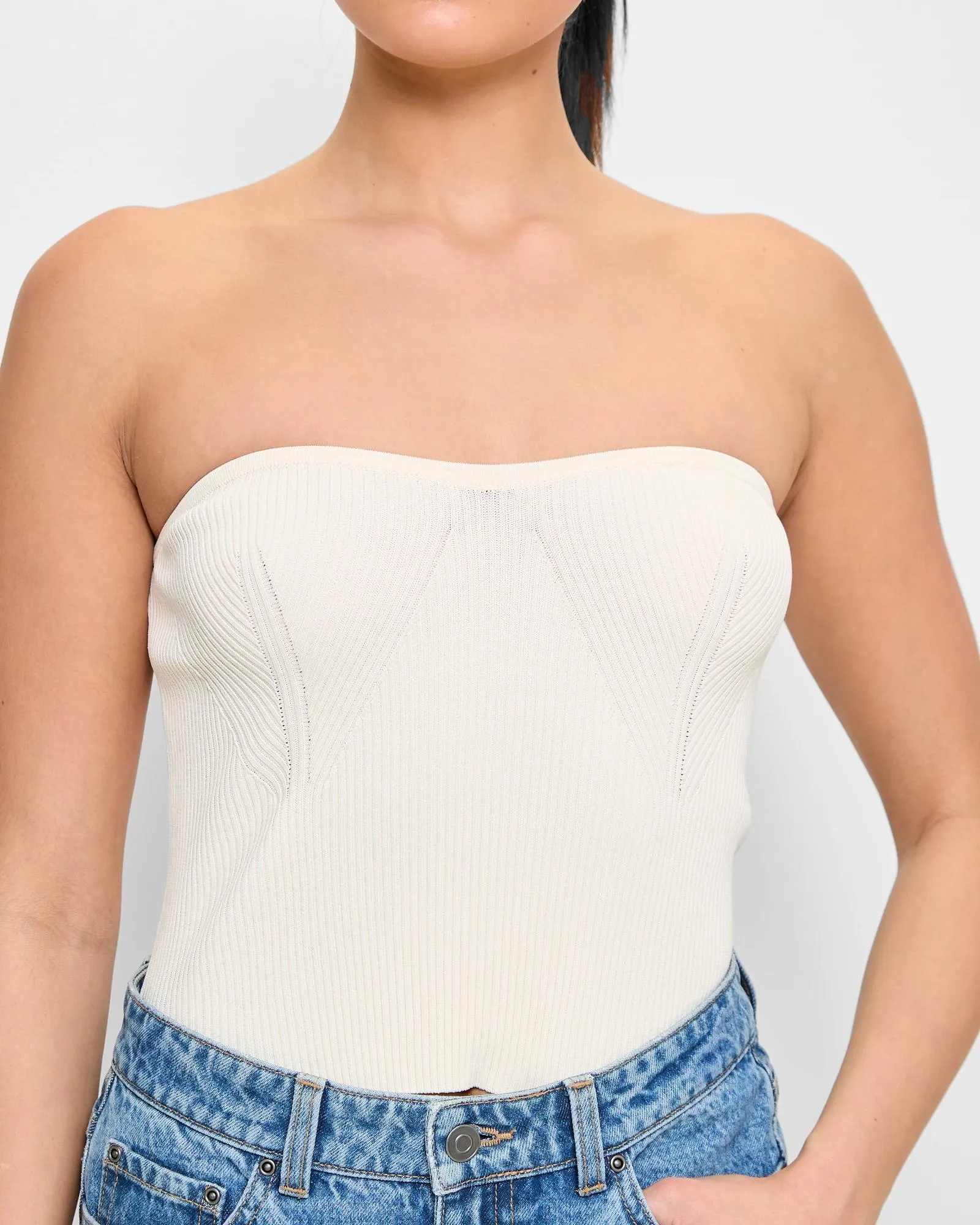 popular  Strapless Knit Top - Lily Loves - Antique