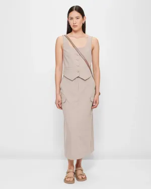 popular  Tailored Cargo Midi Skirt - Preview - Mushroom