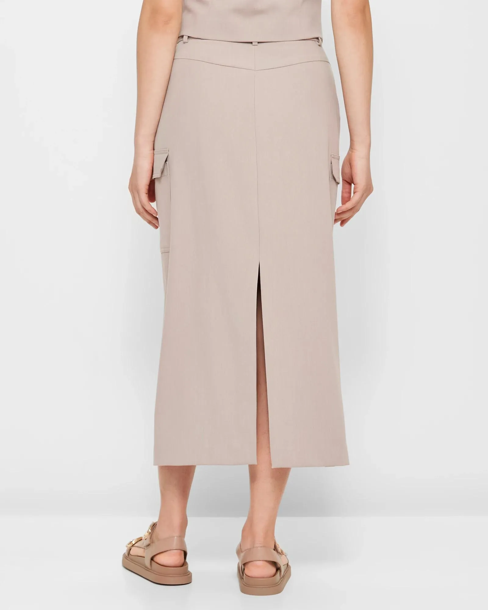 popular  Tailored Cargo Midi Skirt - Preview - Mushroom
