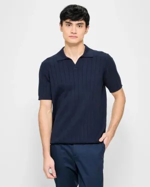 popular  Trophy Neck Polo Top - Preview - Navy Blue