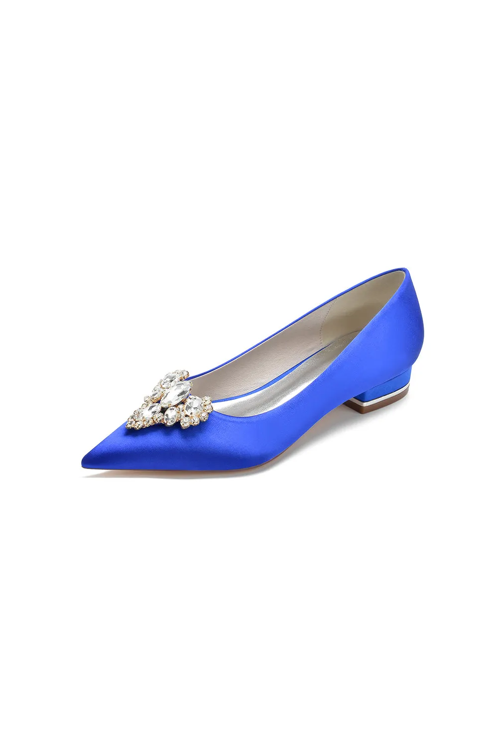 Pretty Pointed Toe Rhinestone Kitten Heels