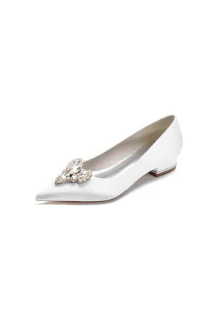 Pretty Pointed Toe Rhinestone Kitten Heels